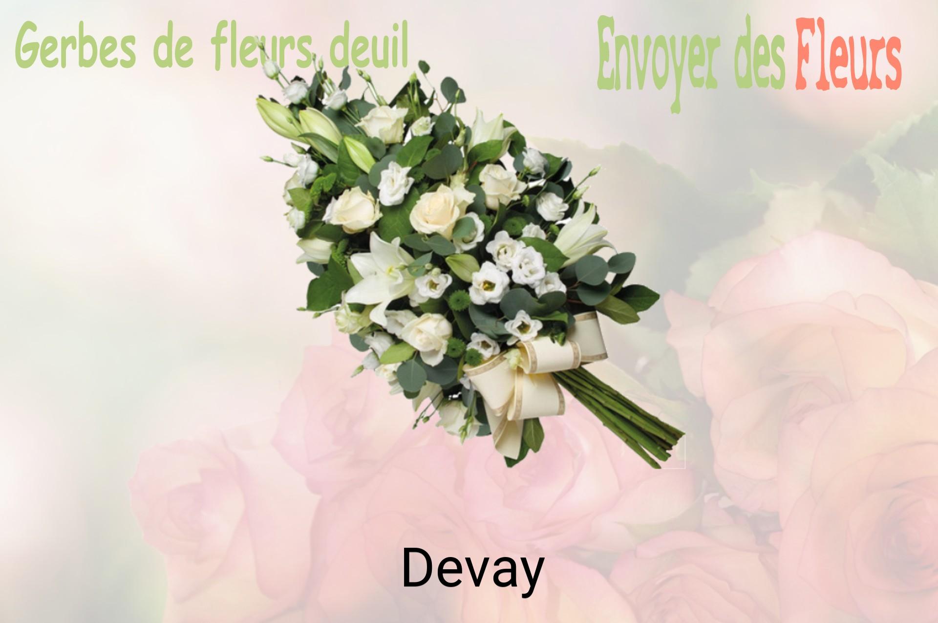 Gerbe de fleurs de deuil livrée à Devay